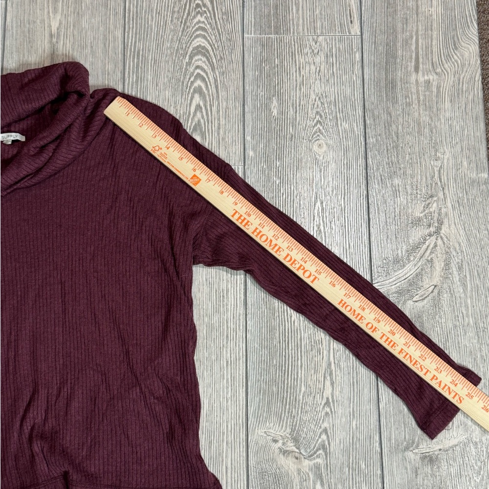Z Supply Cowl Neck Ribbed Sweater, Mauve, Small, Soft - Picture 8 of 8